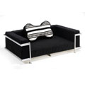 Moderno dog sofa bed shown in Ebony microvelvet fabric