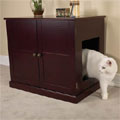 Wood cabinet - end table - nightstand conceals dog bed or cat litter box