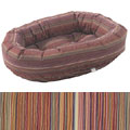 donut bed: microvelvet stripe teacup, small, medium, large & xl dog bed
