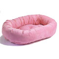 pink donut bed: teacup, small, medium, large & xl dog bed in pretty pink fabric