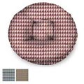 bagel beds for dogs covered in a houndstooth fabric